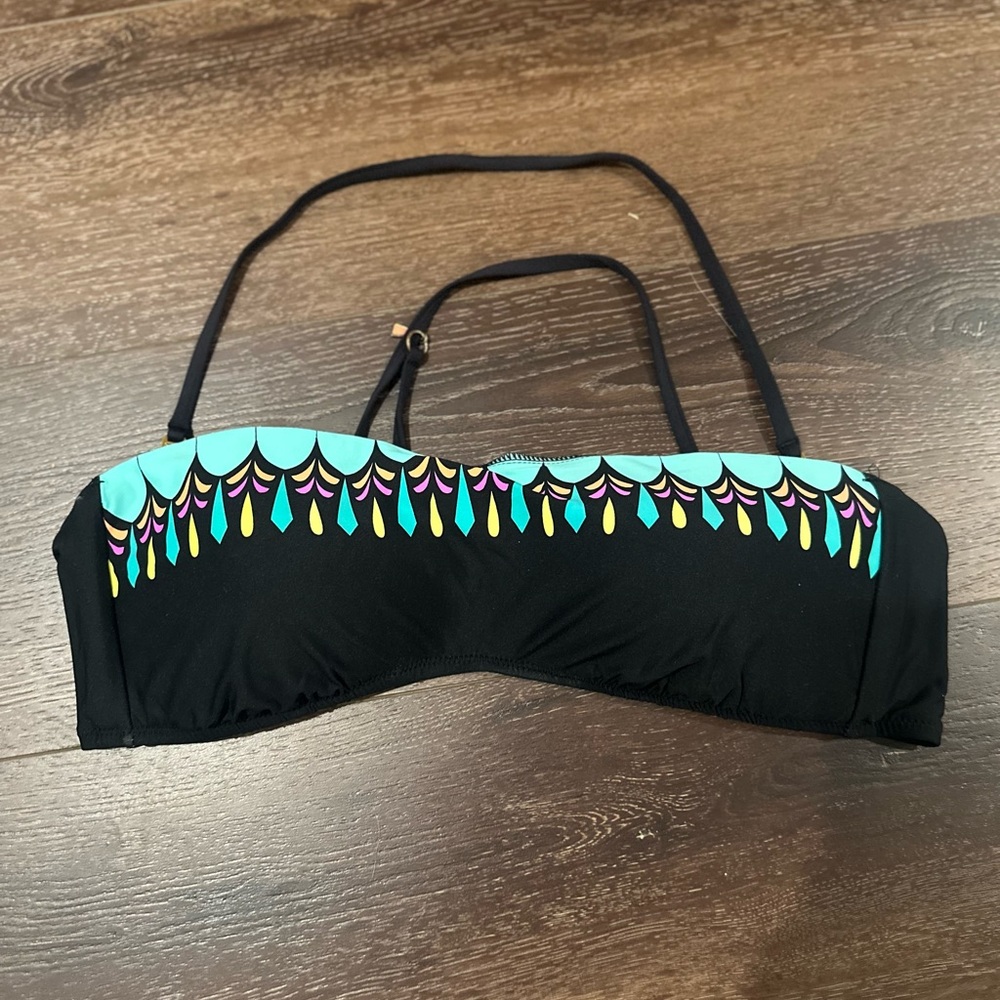 Trina Turk Black and Blue Bandeau Bikini